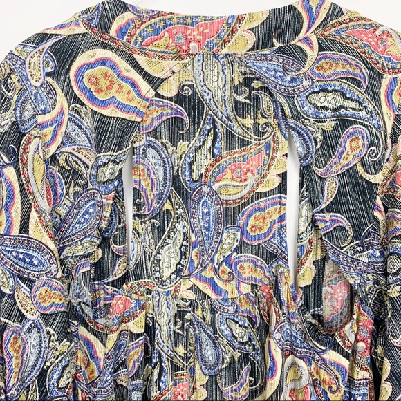 Flip Side Paisley Print Kimono Duster Entro S M L - Picture 7 of 8